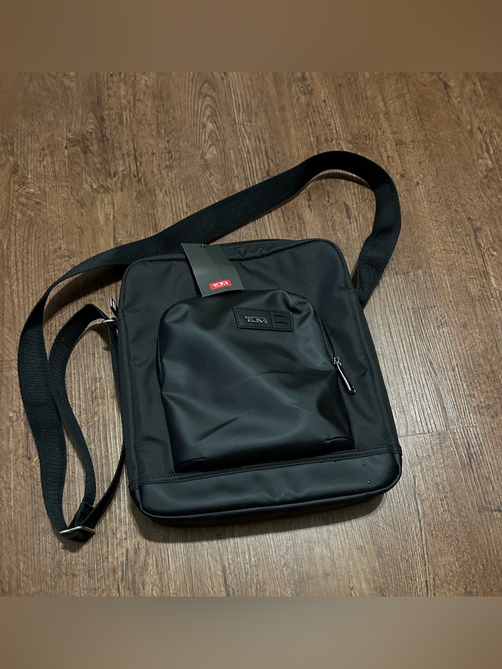 Tumi Black Nylon Messenger Crossbody Bag